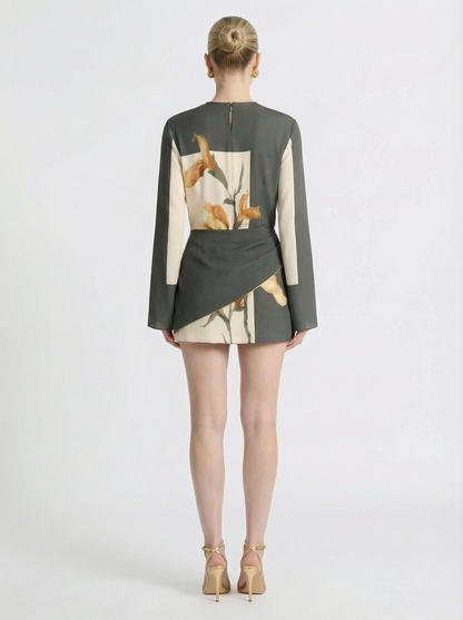Floral Twist Cocktail Mini Dress