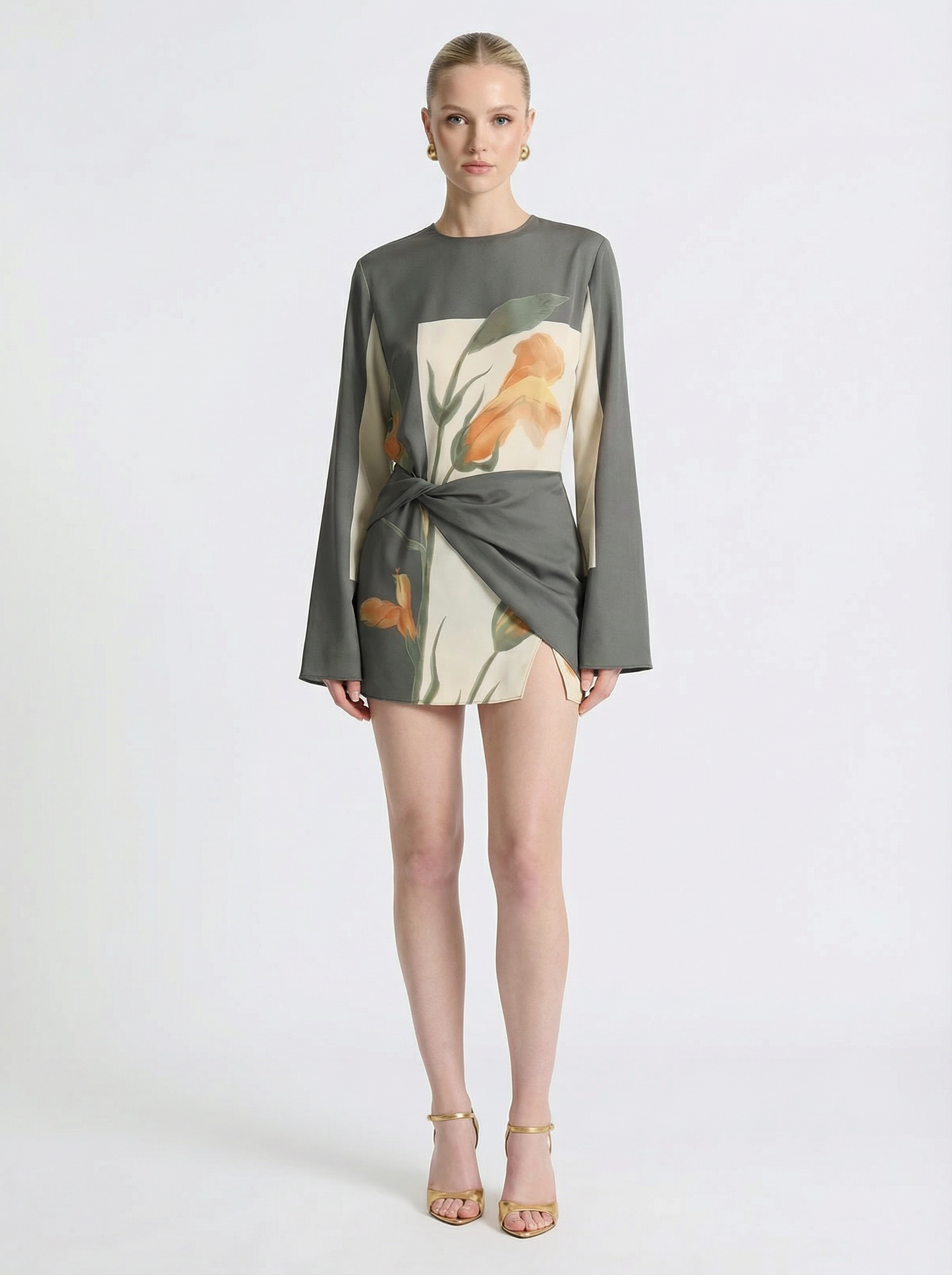 Floral Twist Cocktail Mini Dress