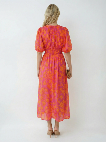 Lightweight Floral Party Midi Dress